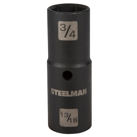 Steelman 1/2-Inch Drive 6-Point Thin-Wall Impact Flip Socket, 3/4-Inch x 13/16-Inch 99562